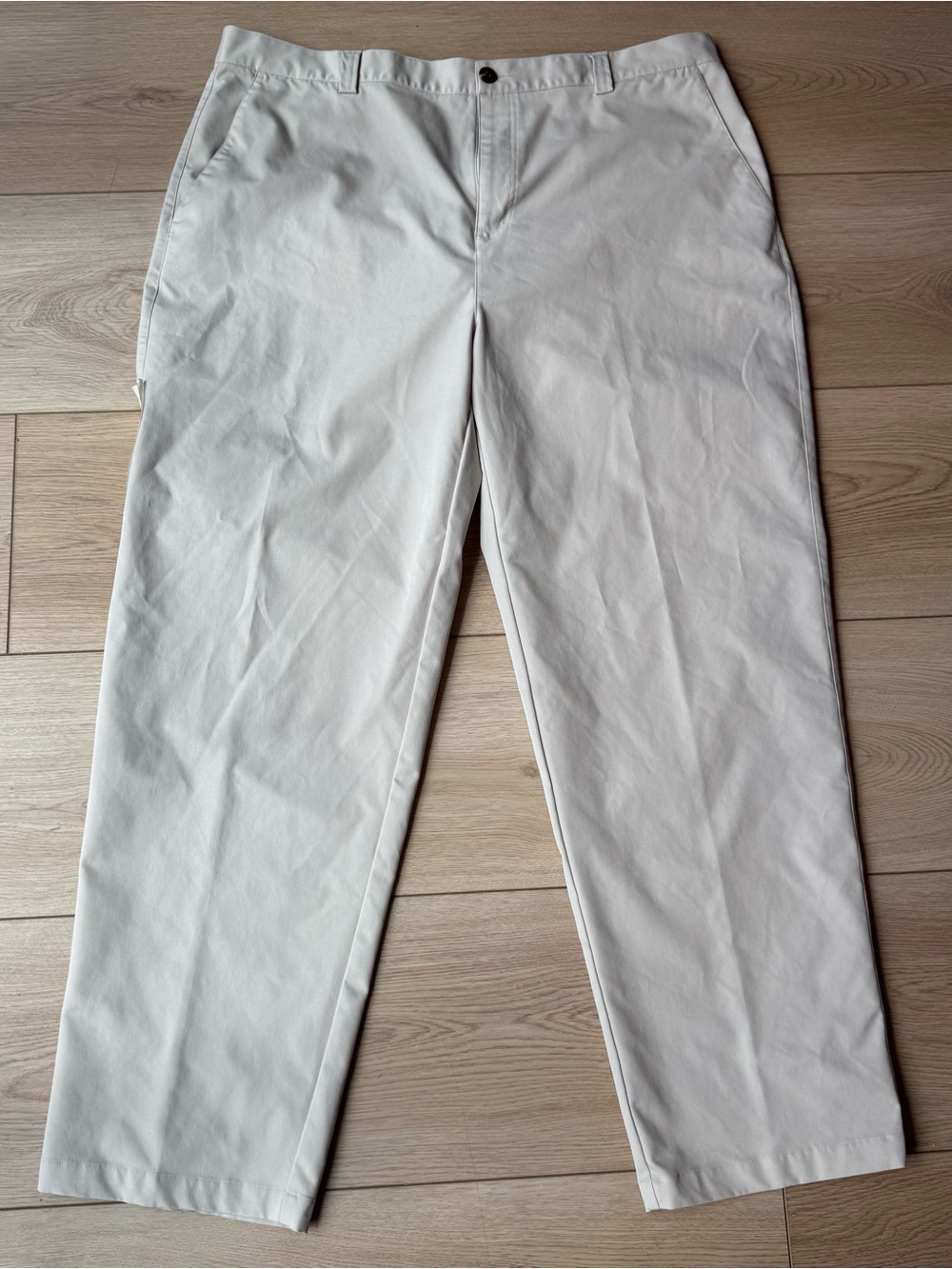Adidas Golf Pants Climalite Khaki Flat Front 40x32 Performance Stretch